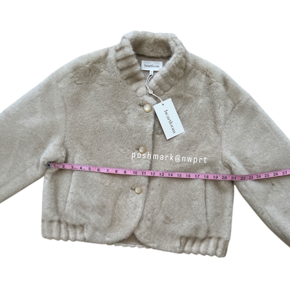 NWT 💕 Heartloom Gellar Jacket Coat Faux Fur Teddy Almond Cream Beige XS 0 2 - Picture 12 of 15